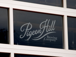 Pigeon Hill Brewing Company window logo - Muskegon, Michigan