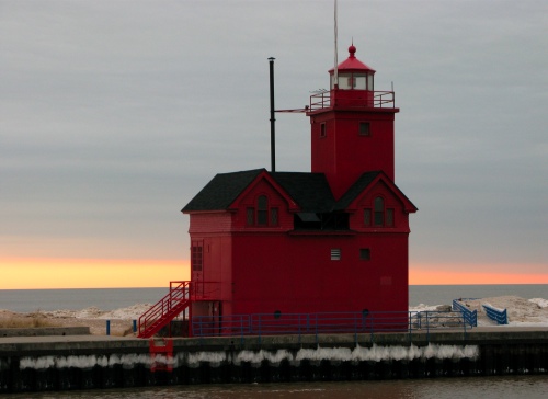 Big Red Lighthouse in January - Holland Michigan